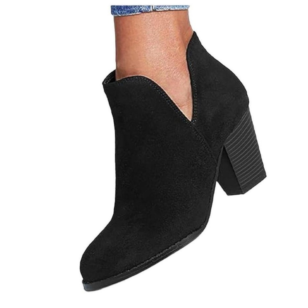 Sheln black faux suede cowboy boots‎ size 8.5